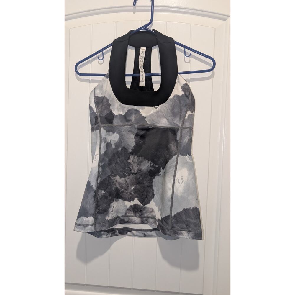 lululemon athletica Women's Gray Black Tie-Dye Racerback Scoop Neck Tank 6